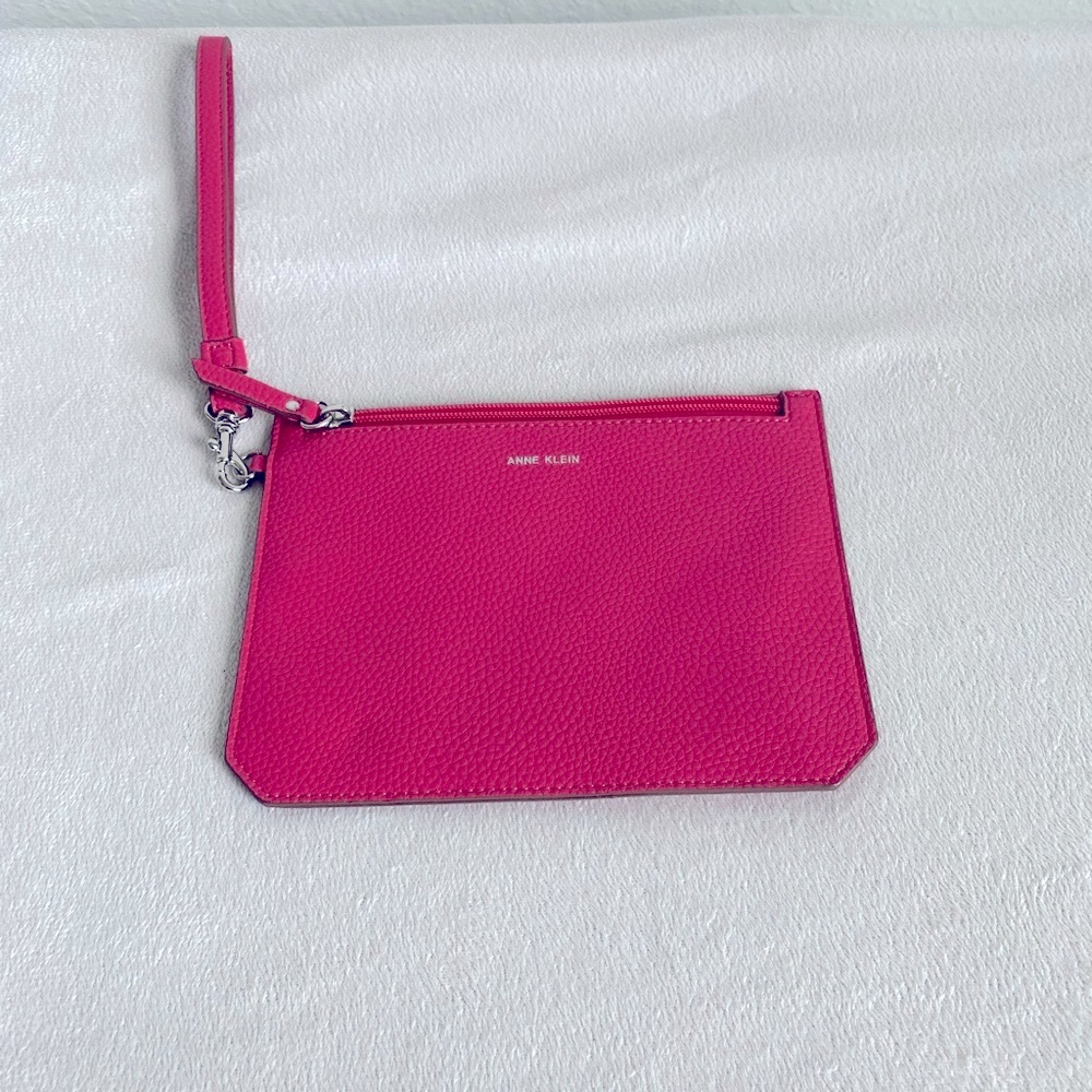 Anne Klein Slim Wristlet with removable strap, one large zippered pocket. NWOT